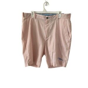 TrueFlies Angler Manasota Pink‎ and White Seersucker Shorts Size 40